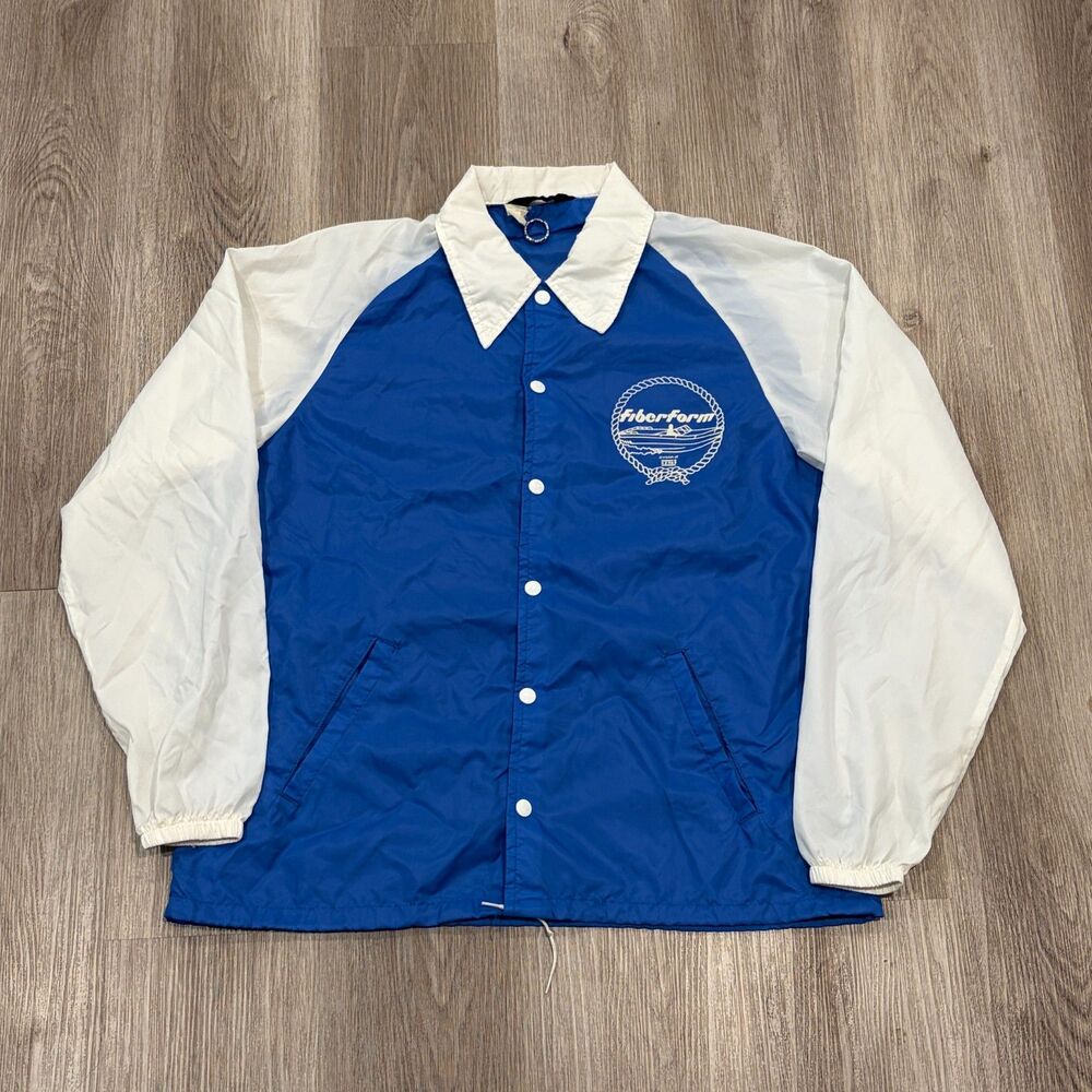 RARE Vtg 60s Champion Running Man Snap Windbreaker Men Sz L Fiberform Boat Promo